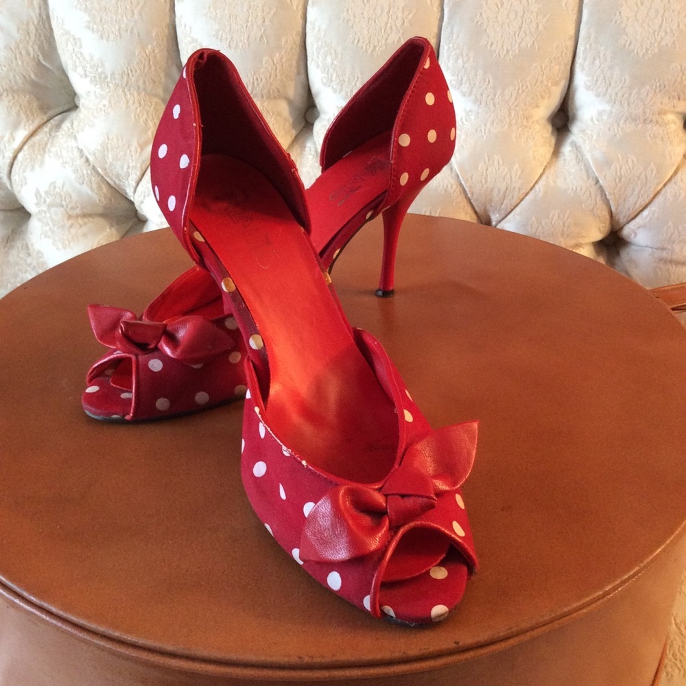 Vintage Red PolkaDot  Shoe
